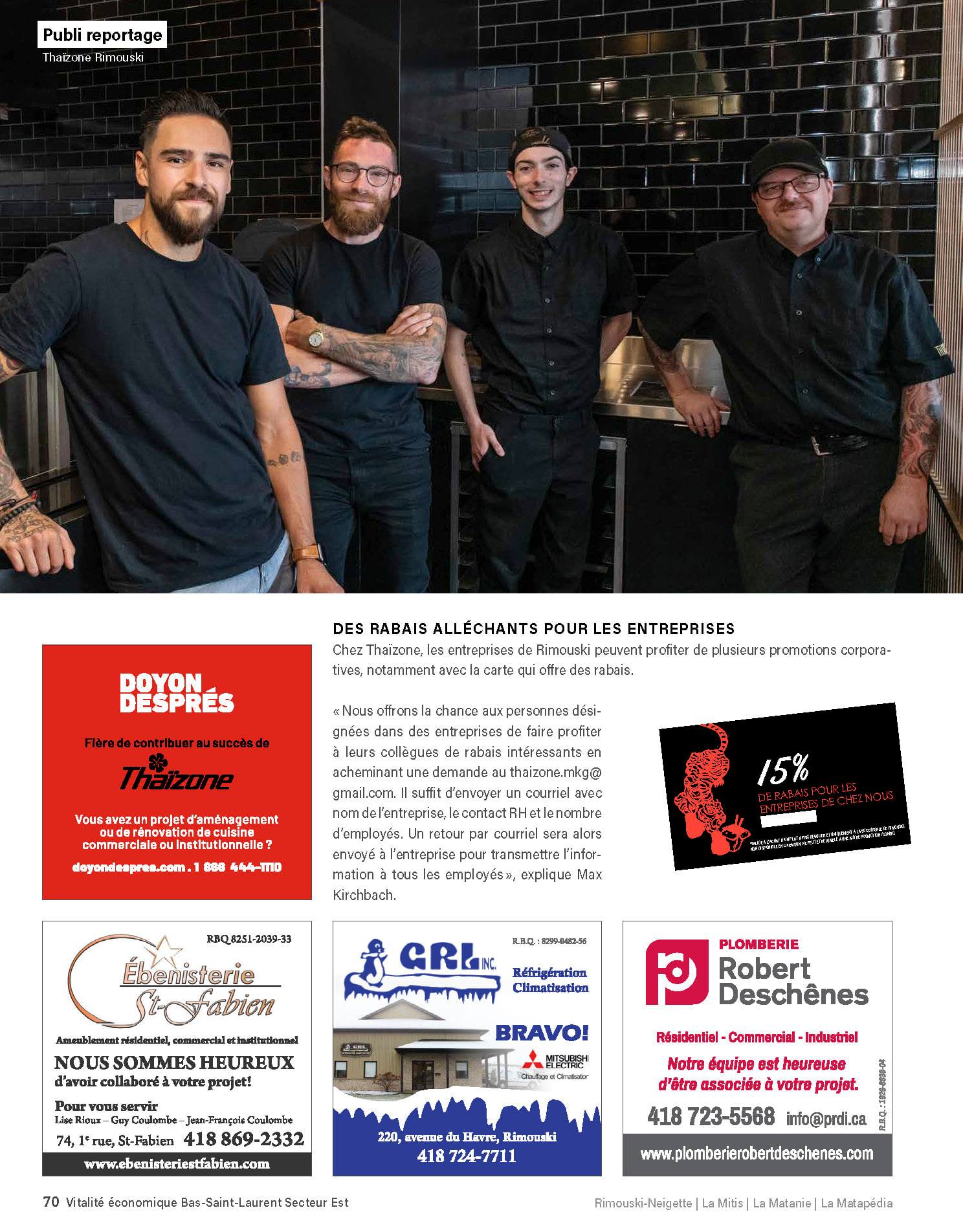Article journal ouverture Thaïzone Rimouski